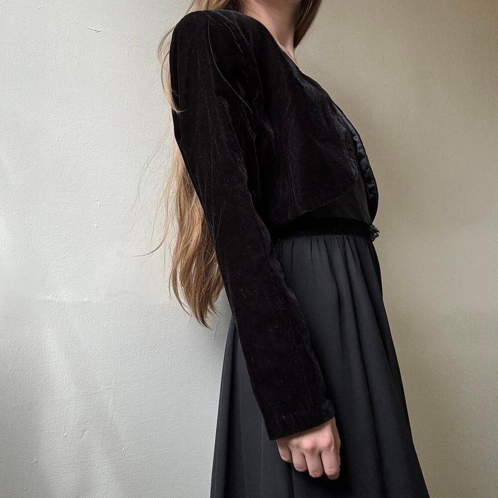 Vintage Scott McClintock Petites Velvet Cropped Jacket Medium Y2K Formal Party
